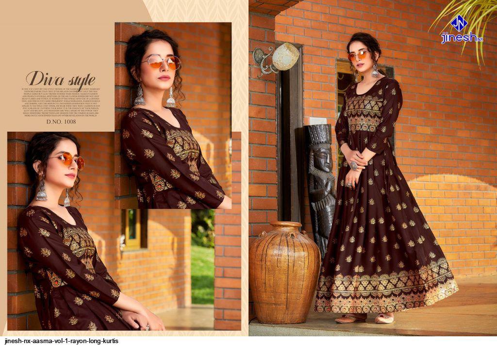 Jinesh Nx Aasma Vol 1 Heavy Long Festive Wear Wholesale Anarkali Kurtis
